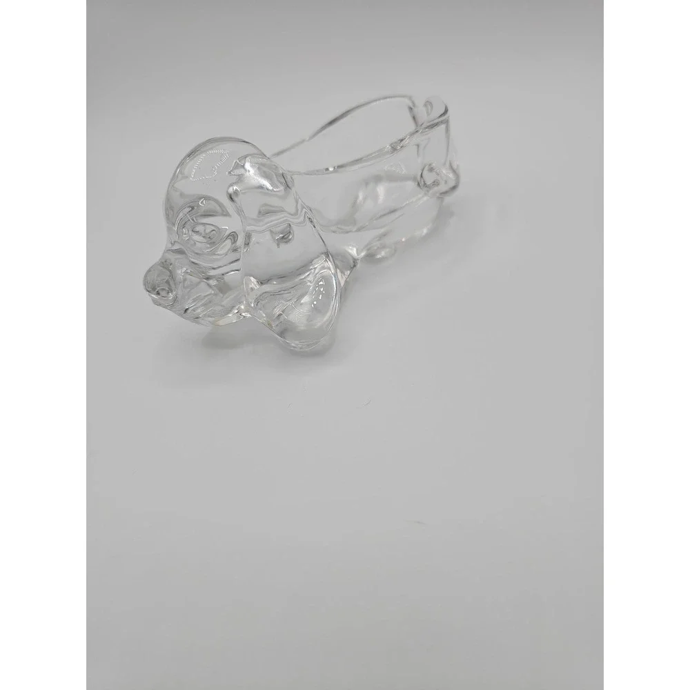 Full Lead Crystal Bassett Dog Ashtray - Trinket Dish/Bowl 5x1.5